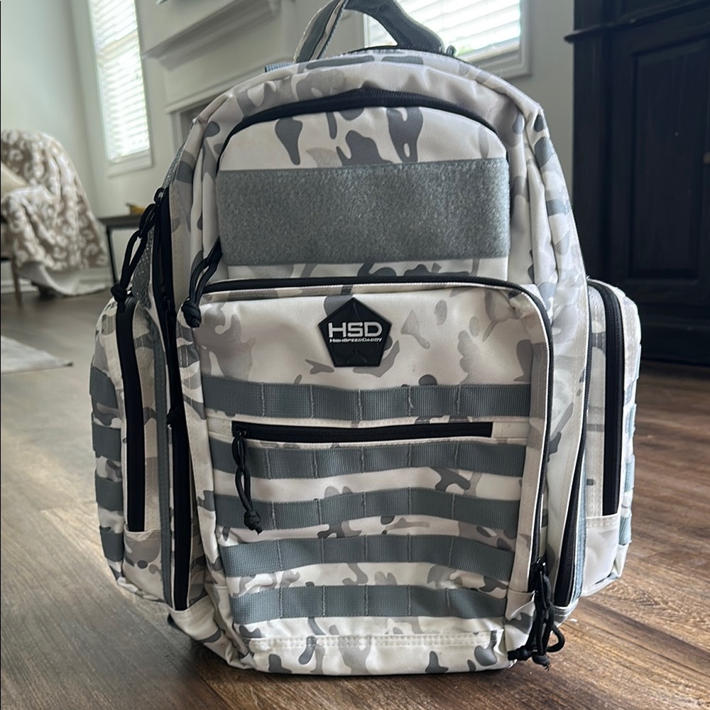 Gray Tactical Backpack with Urban Camouflage